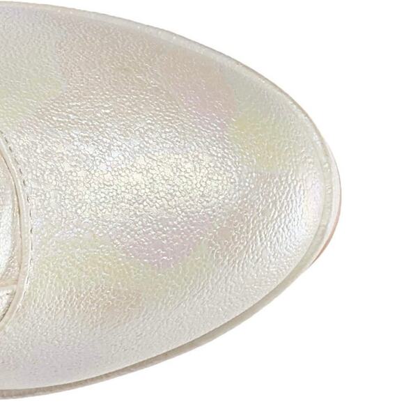 NWT Ellie Shoes Women's White Iridescent NORA Fashion Platform Heel Boot Size 7M - Picture 5 of 10